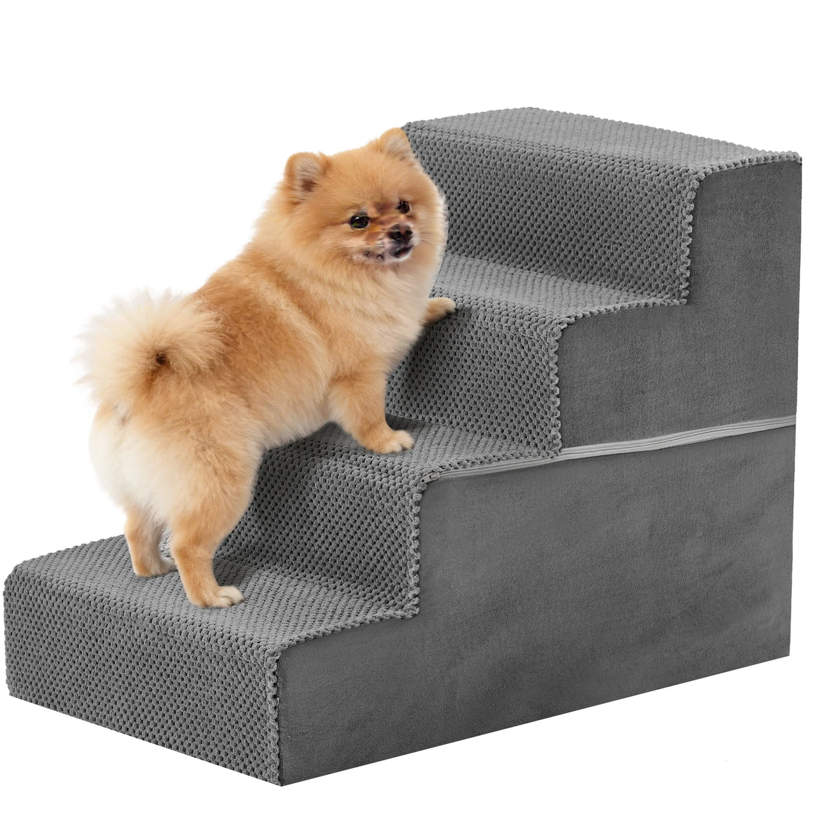 Premium Curved Foam Dog Stair Ramp For Small Pets Indoor