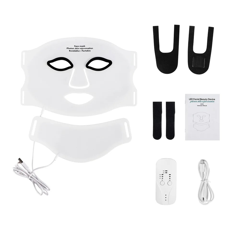 Foreverlily Silicone LED Mask for Face and Neck Infrared Therapy