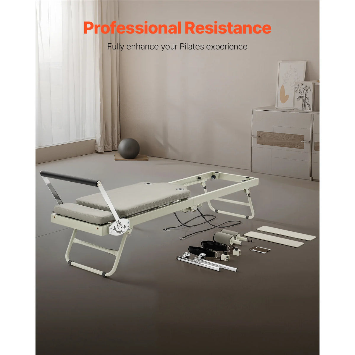 SucceBuy Foldable Pilates Reformer Machine With Dual Resistance