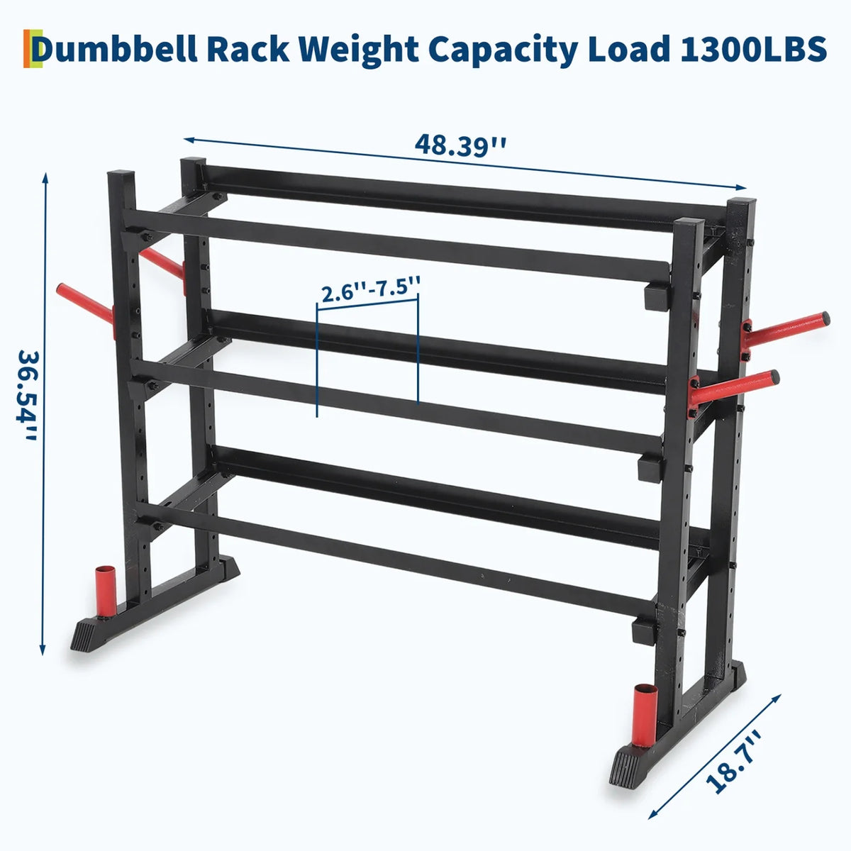 Heavy Duty Three Tier Dumbbell Rack For Home Gym Storage