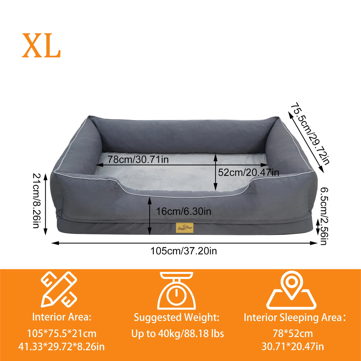 BINGOPAW Orthopedic Dog Bed With Waterproof Lining