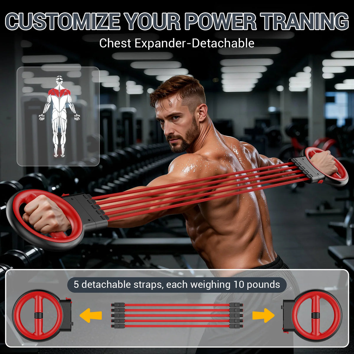 Three In One Portable Upper Body And Forearm Strength Trainer