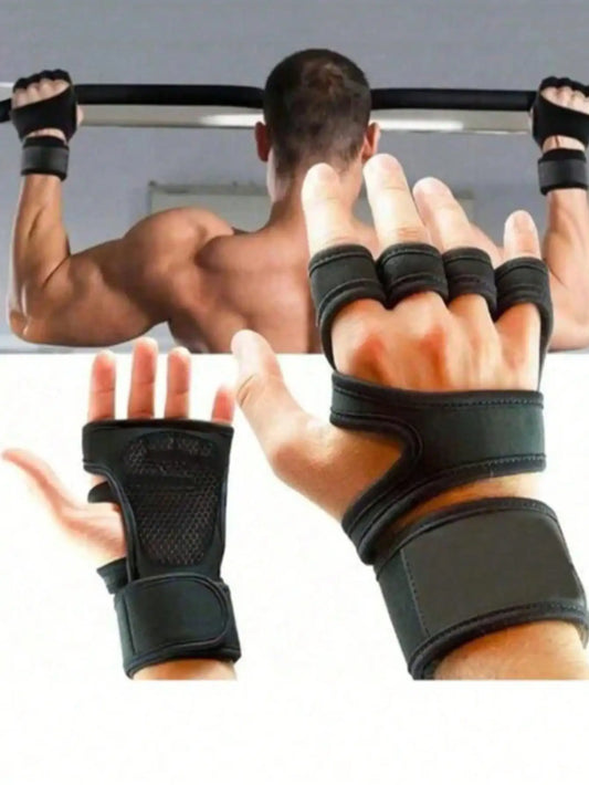 Lightweight Fingerless Gym Gloves Featuring Secure Hook And Loop Closure
