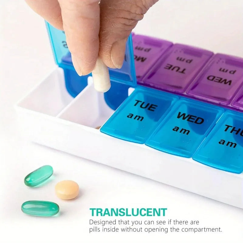 Portable Weekly Pill Organizer Box For Daily Medication Management