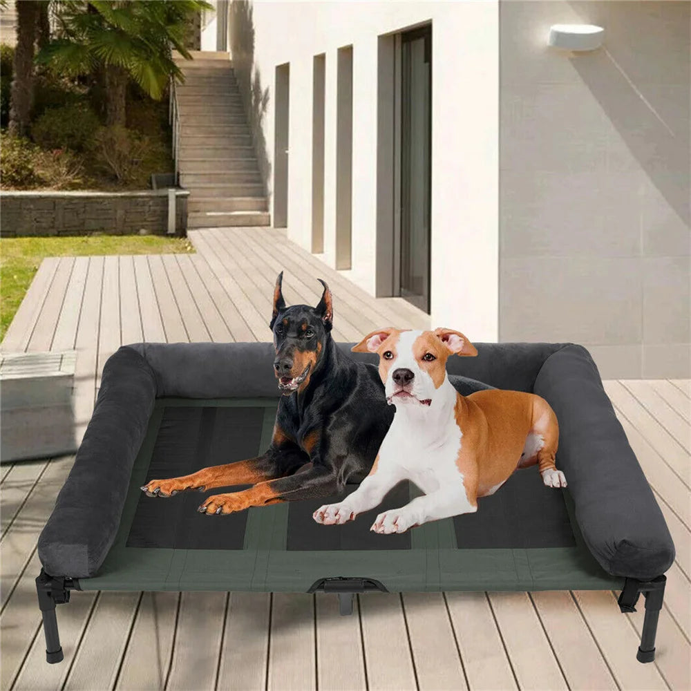 Borwart Raised Outdoor Dog Bed With Cooling Breathable Mat