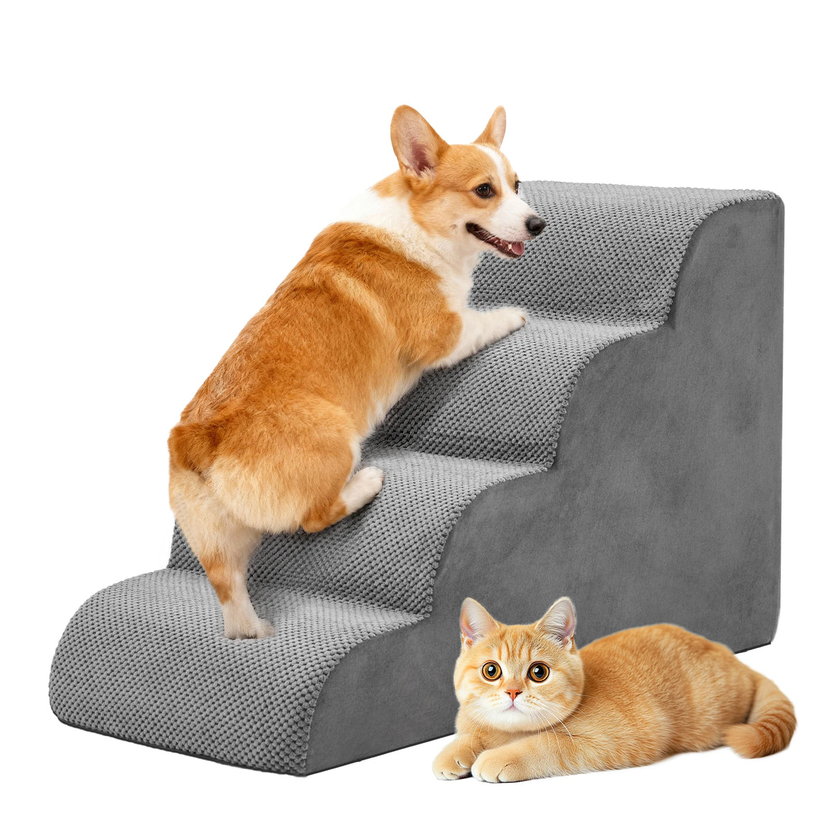 Curved Foam Dog Stairs Ramp for Small Dogs Non Slip