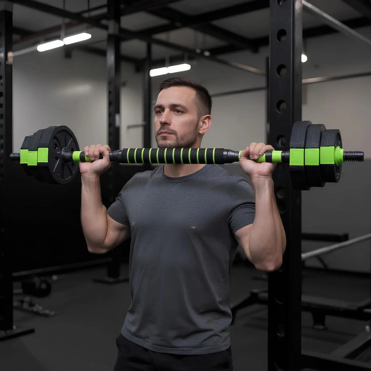 Adjustable Dumbbell Set With Barbell Kettlebell And Push Up Stand