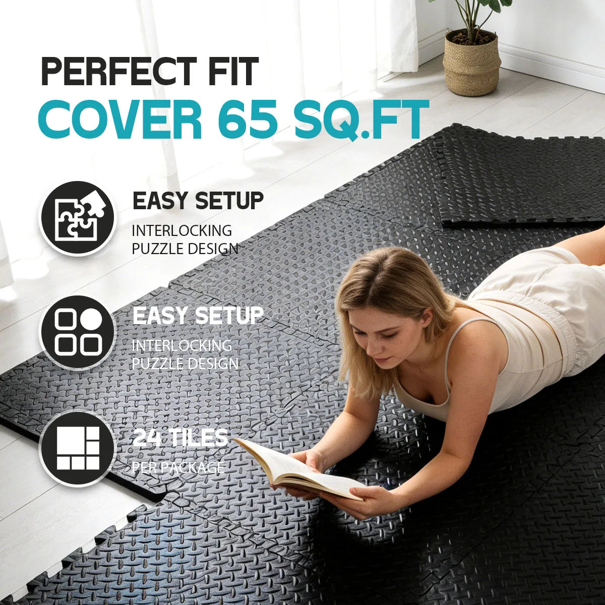 Eva Interlocking Puzzle Exercise Mat For Home Gym Workout Flooring