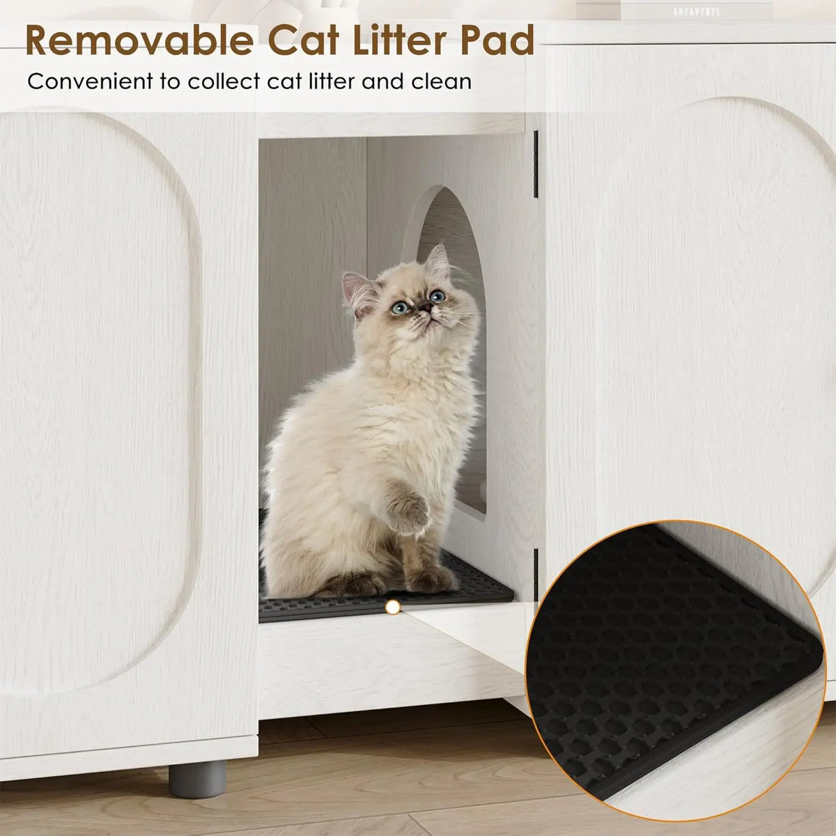 Studyset Double Litter Box Enclosure Furniture With Rattan Doors