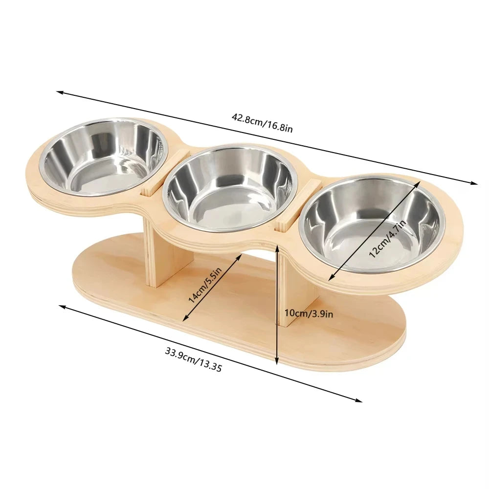 Stainless Cat Bowls In 1 Elevated Feeder Tilted 15 Degree