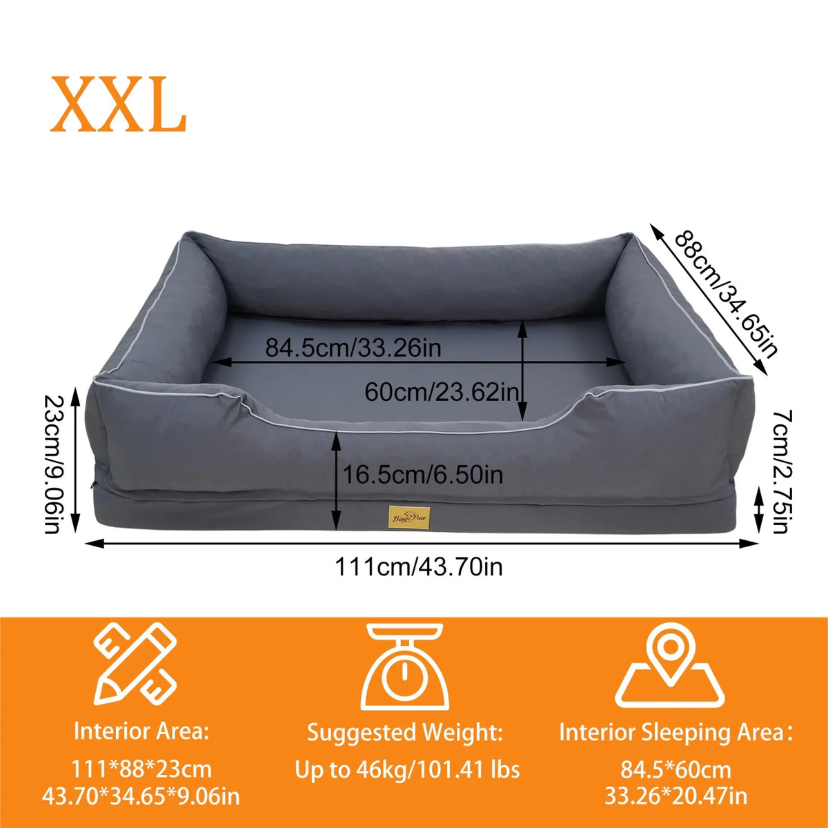BINGOPAW Orthopedic Dog Bed With Waterproof Lining
