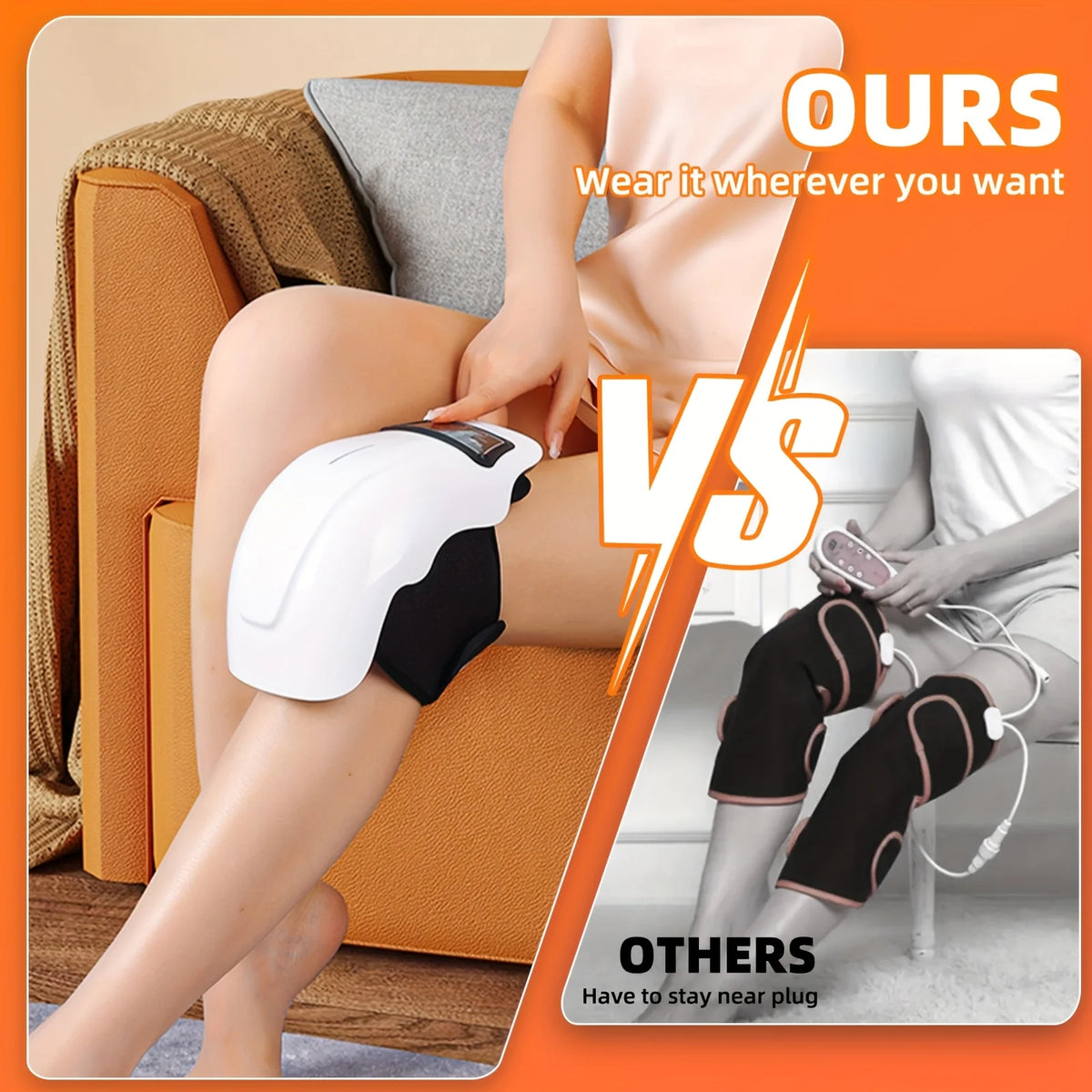 Ekmoey Cordless Knee Massager With Heat And Vibration Therapy