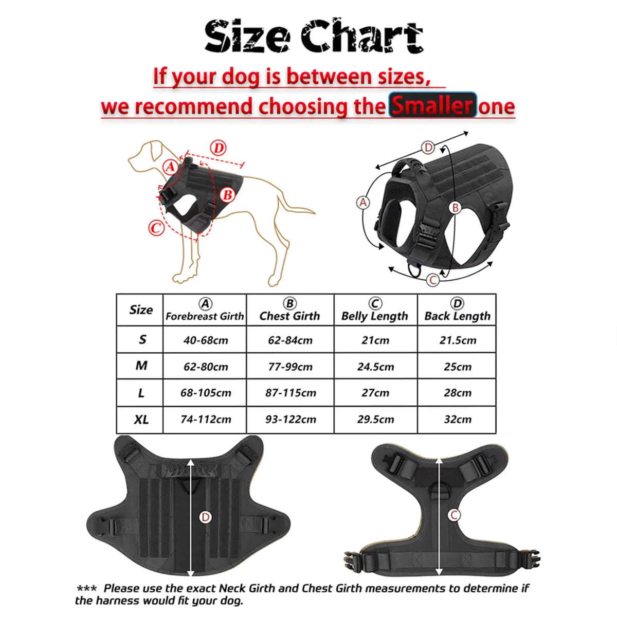 Adjustable Tactical Dog Harness And Leash Set For Medium Dogs