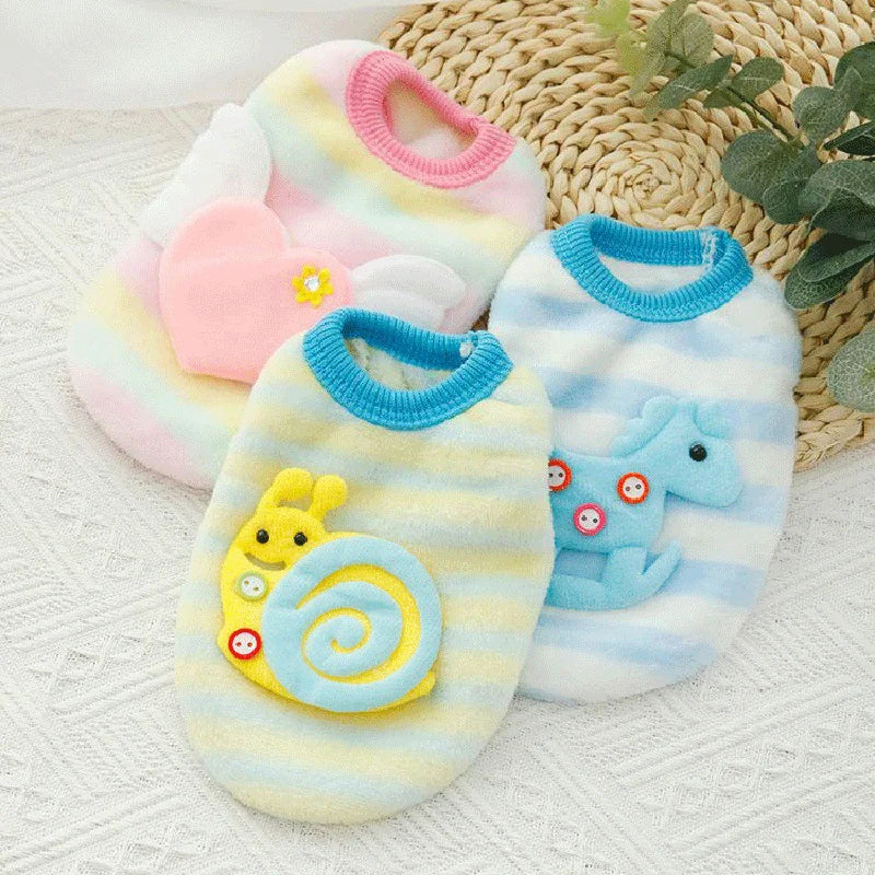 Cute Printed Tea Cup Dog Sweater With Cozy Fleece Comfort