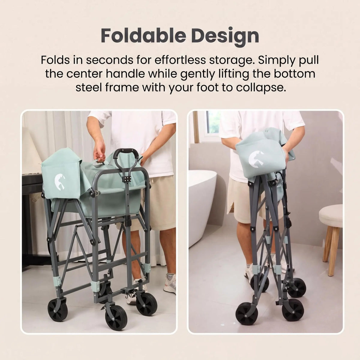 DishyKooker Portable Folding Dog Bath Tub With Rolling Cart