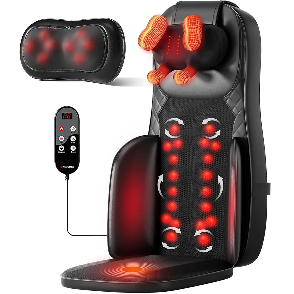 HIMOUTA Shiatsu Massage Chair Pad With Heat And Compression