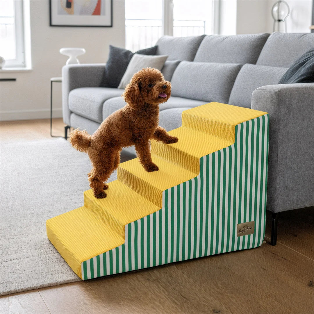 Foam Dog Stairs With Gentle Slope And Washable Cover