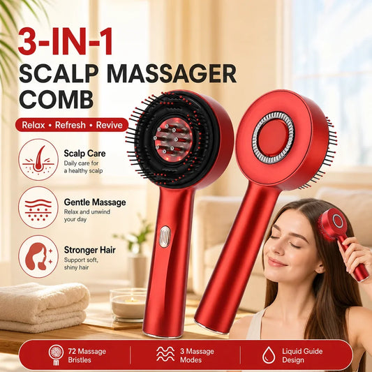 Afdeal Electric Kneading Massage Hair Comb Scalp Oil Applicator