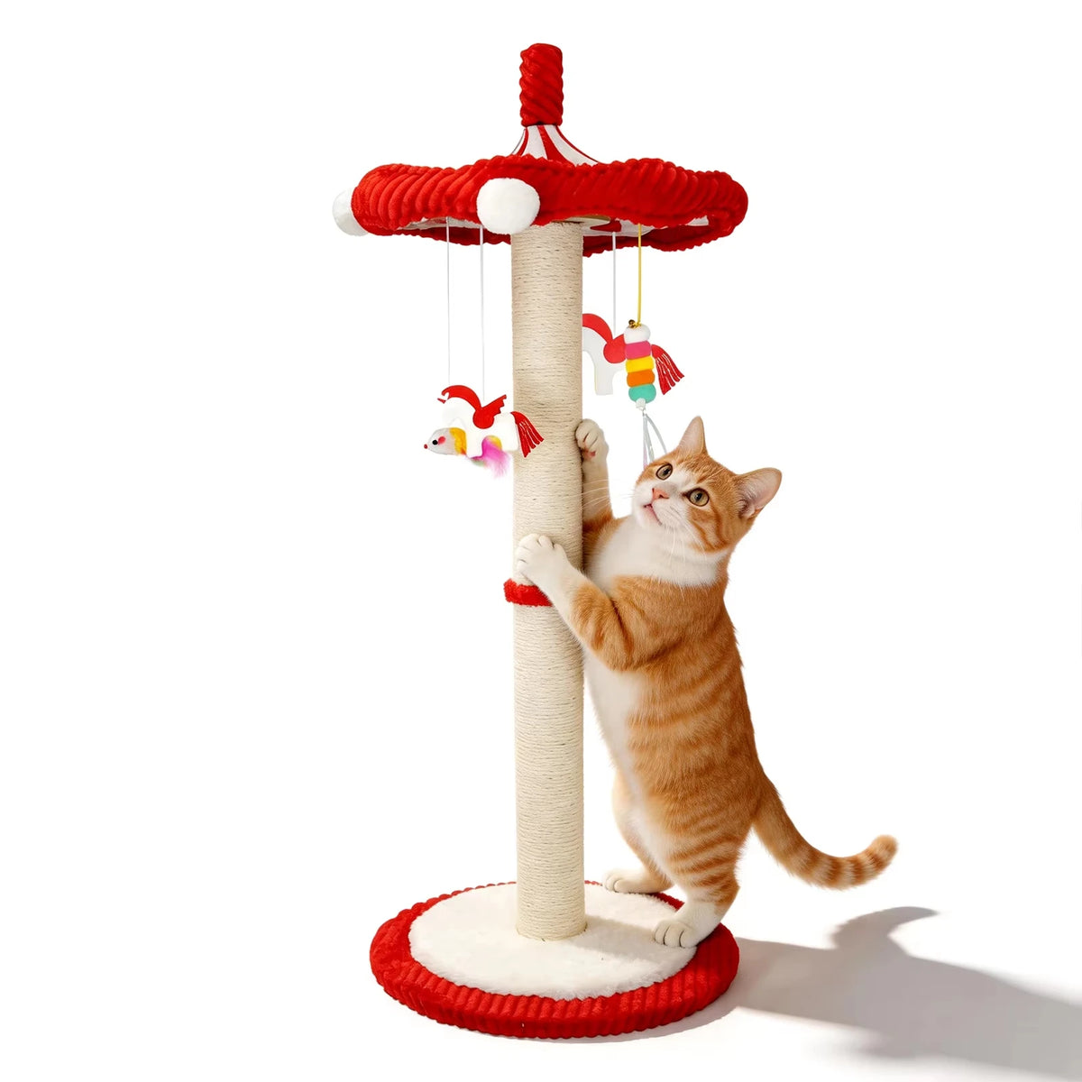 Cwv 360 Rotating Sisal Cat Tree With Feather Teaser