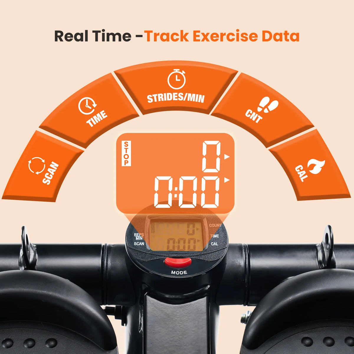 Mini Stepper With Resistance Bands For Home Cardio Workouts