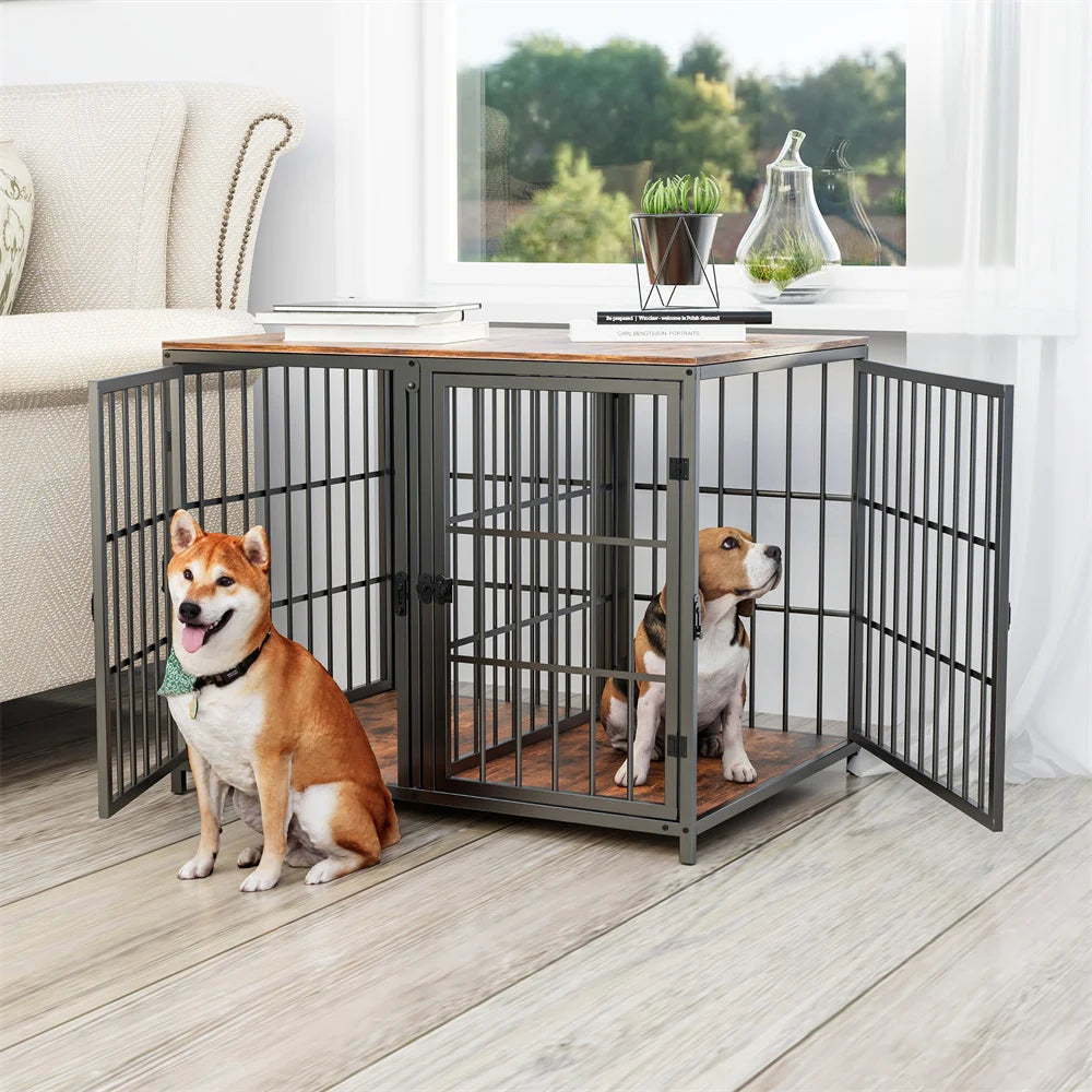 Borwart Furniture Style Dog Crate Kennel With Four Doors