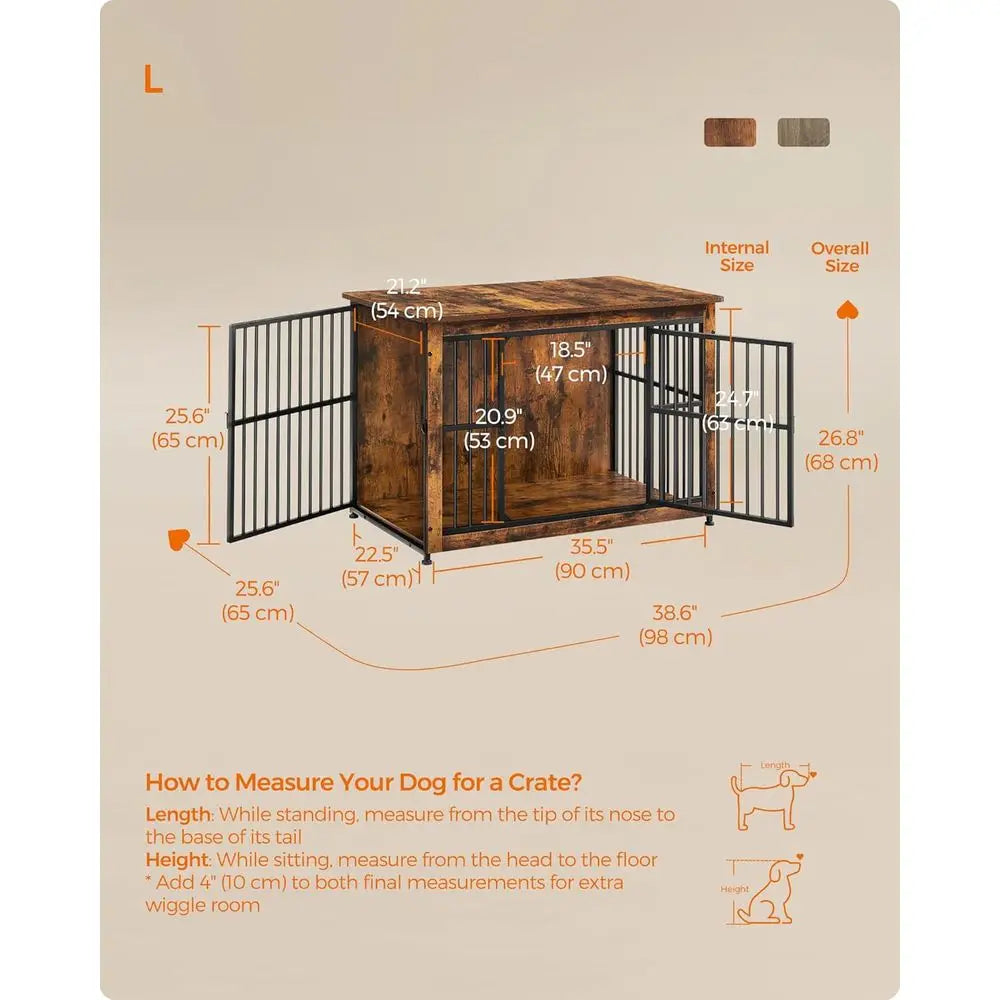 Heavy Duty Wooden Dog Crate With Built In Side Table