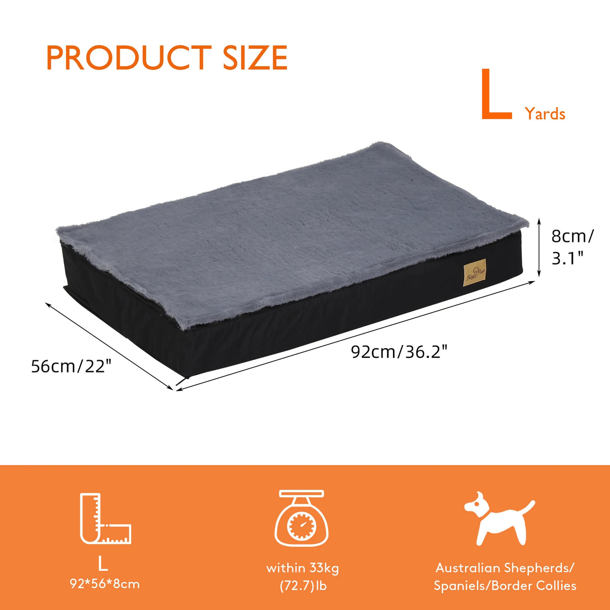 BINGOPAW Washable Orthopedic Dog Bed With Removable Cover