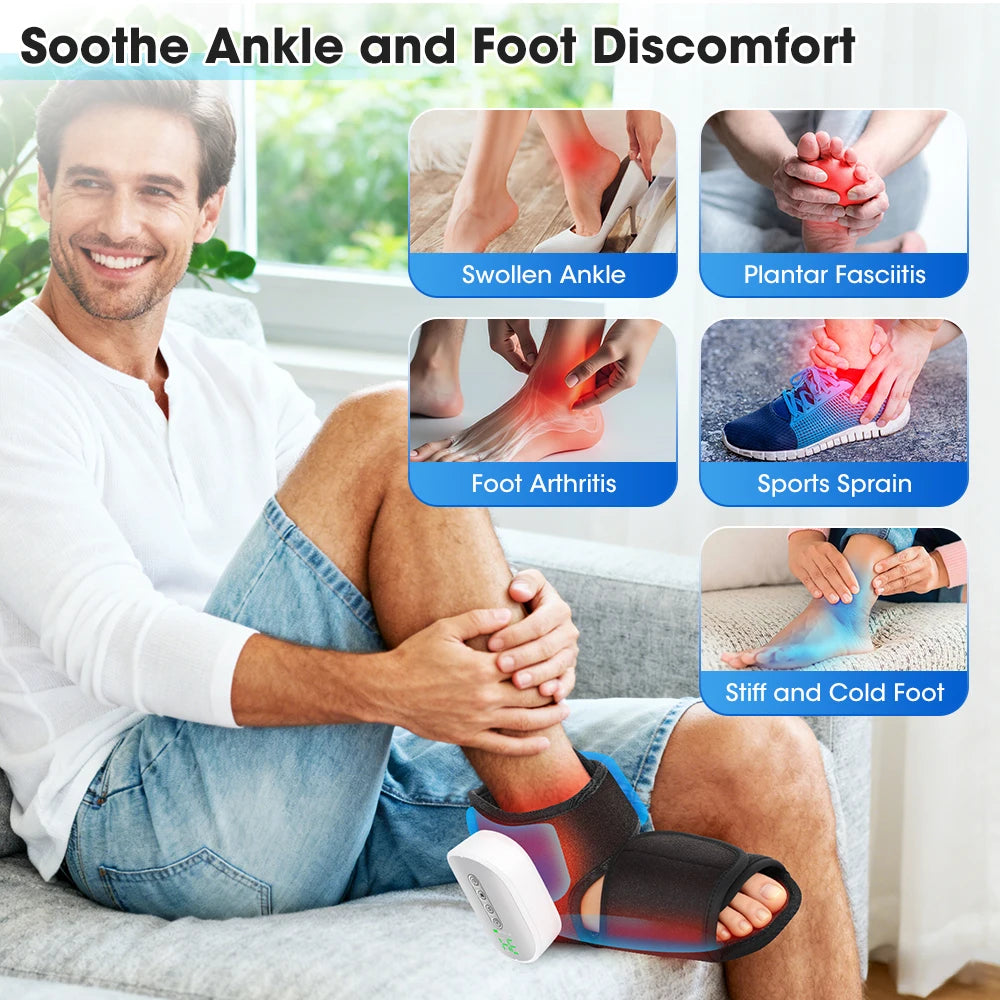 Hailicare Heated Foot Massager with Air Compression for Muscle Relaxation