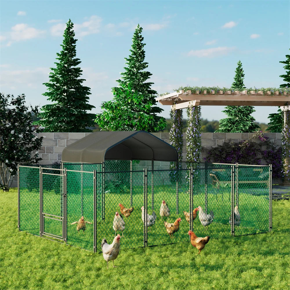 BORWART Heavy Duty Walk In Chicken Coop Run For Poultry