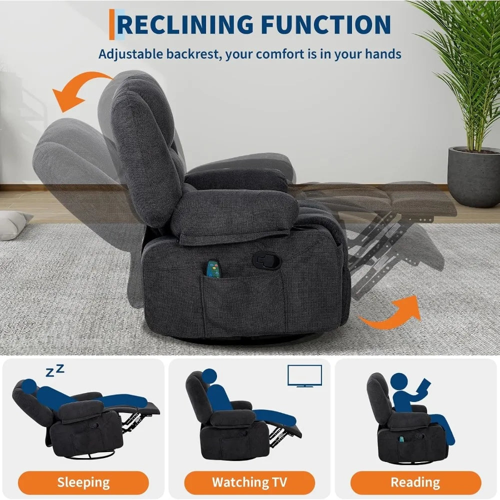 Premium Massage Recliner Chair With Vibration And Lumbar Heat