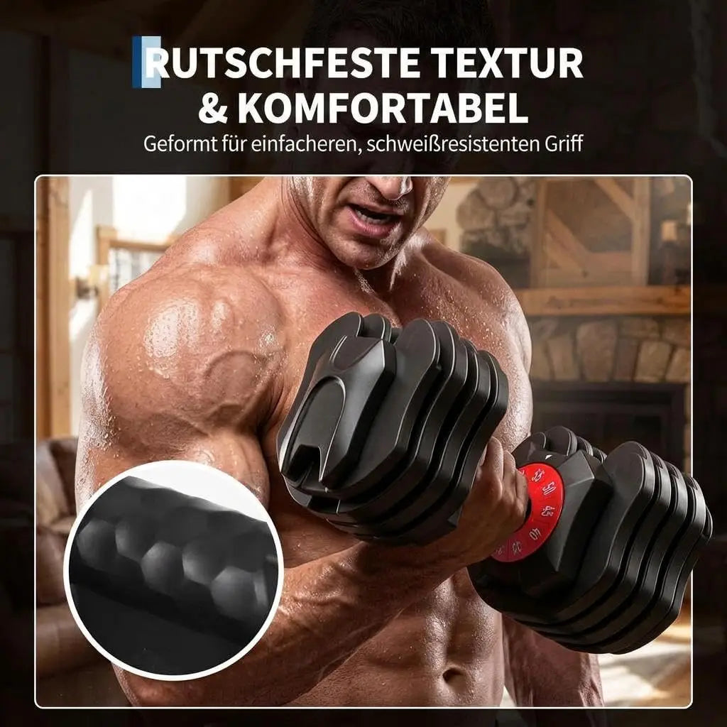 HiMISS Adjustable Dial Dumbbell With Storage Tray For Strength Training