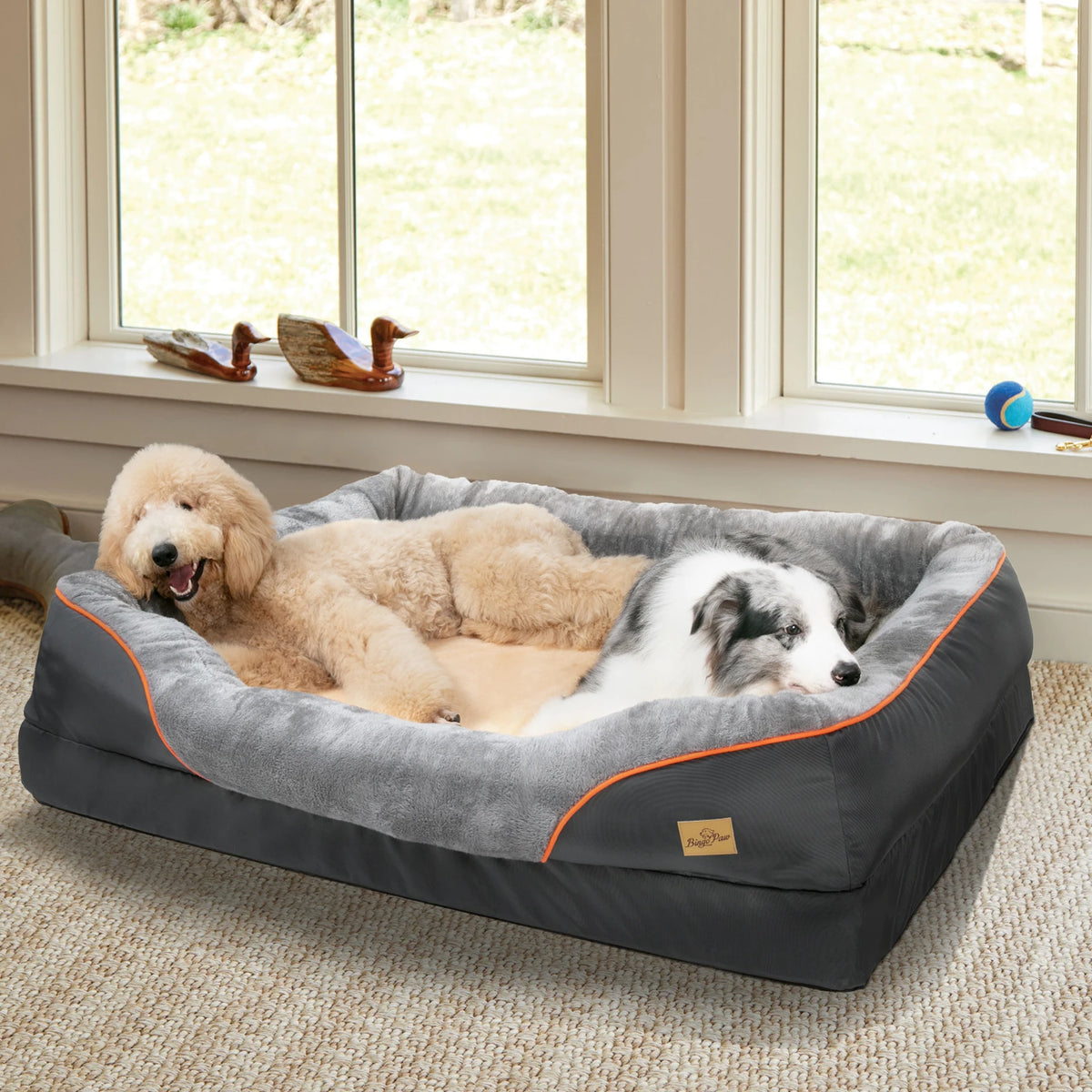 Bingopaw Large Dog Bed Soft Fleece Removable Wash Cover