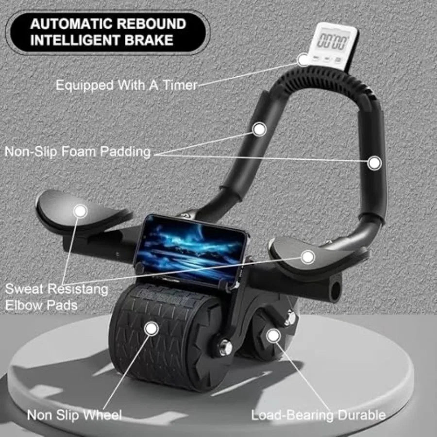 Upgraded Ab Roller Wheel With Knee Mat And Timer