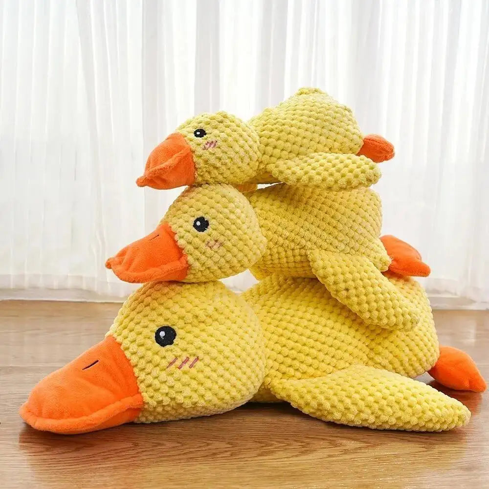 Squeaky Plush Duck Dog Chew Toy Teeth Grinding Durable Companion