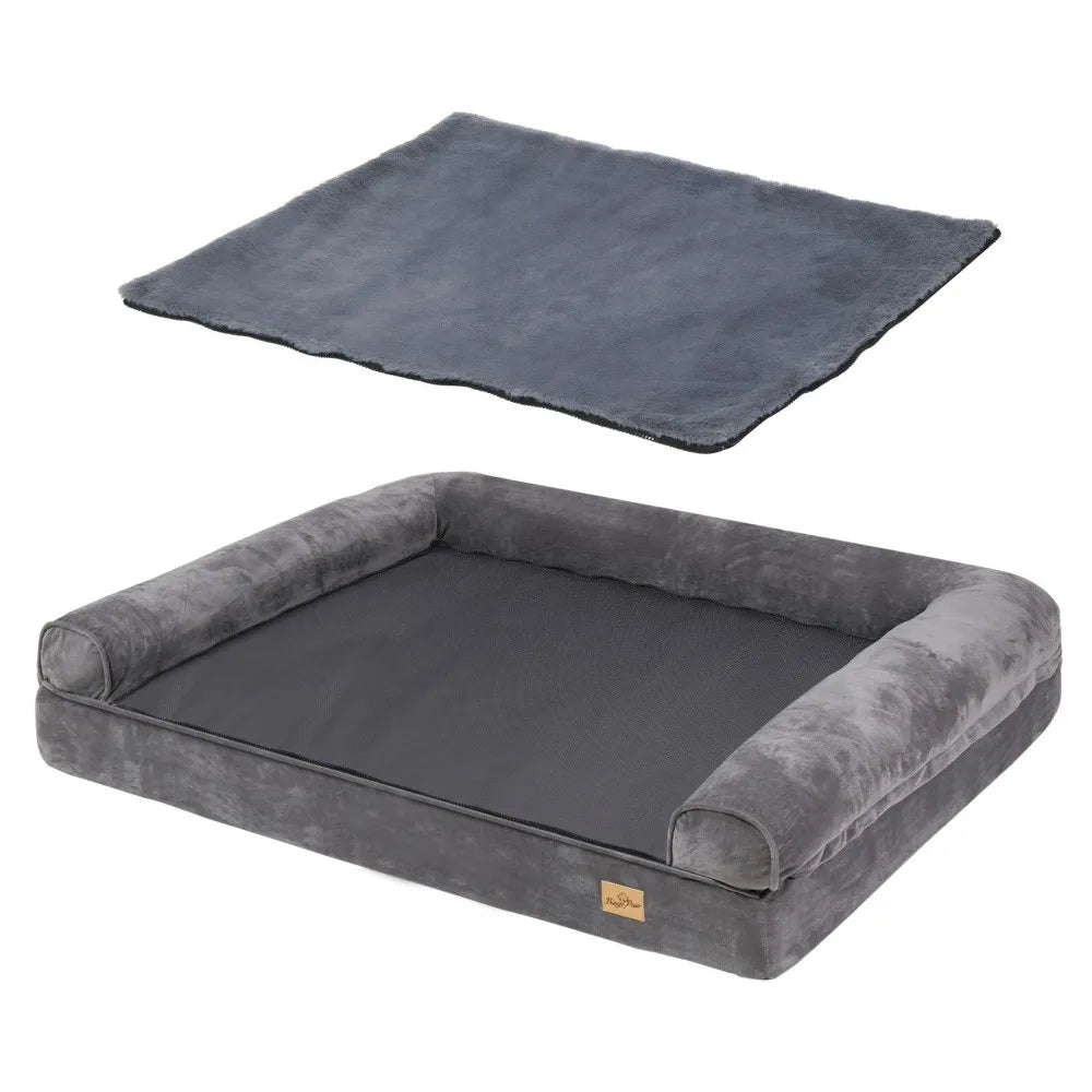 Borwart Orthopedic Dog Bed With Memory Foam Waterproof Removable Cover