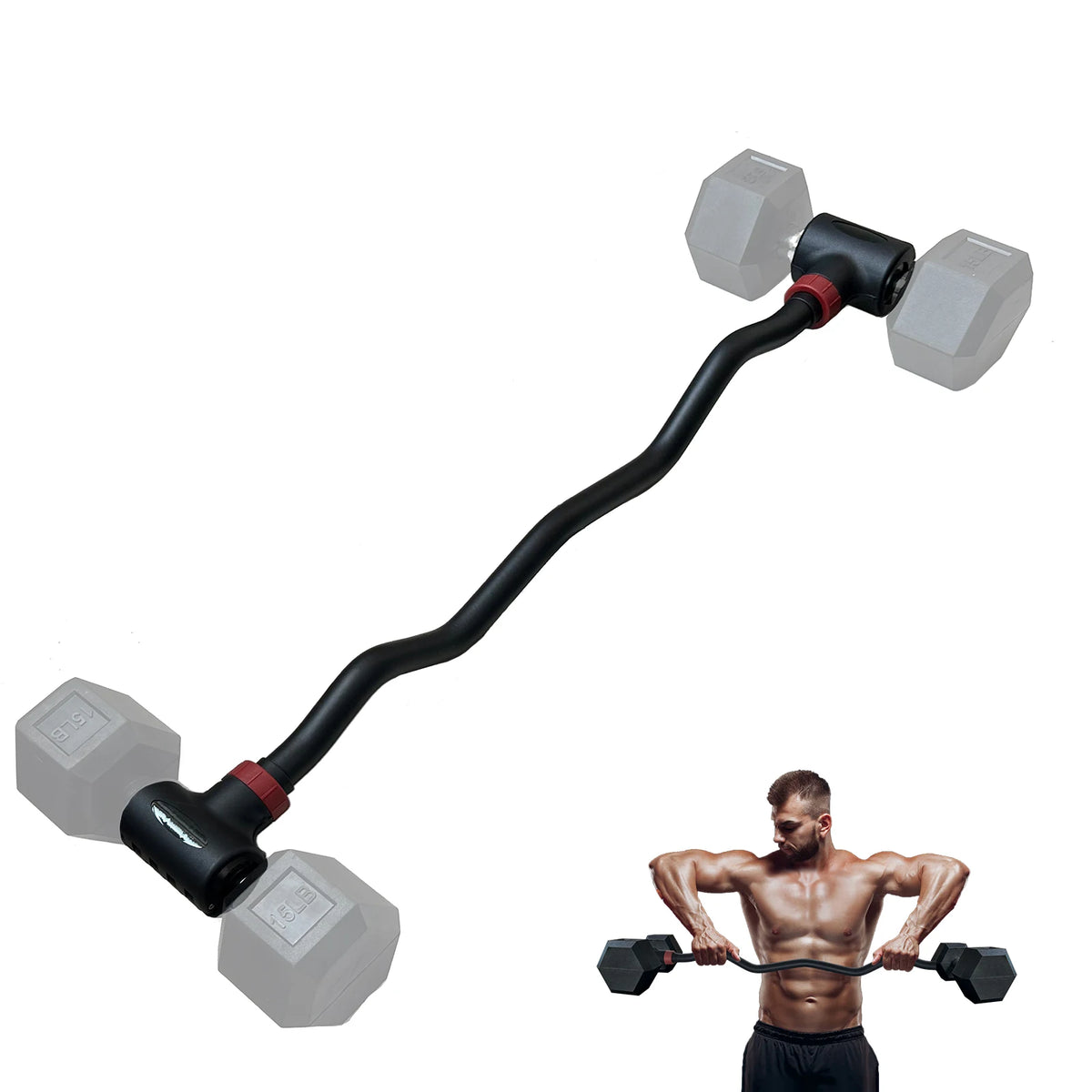 MARSAFIT Adjustable Dumbbell Converter Barbell and Kettlebell Set for Home Fitness