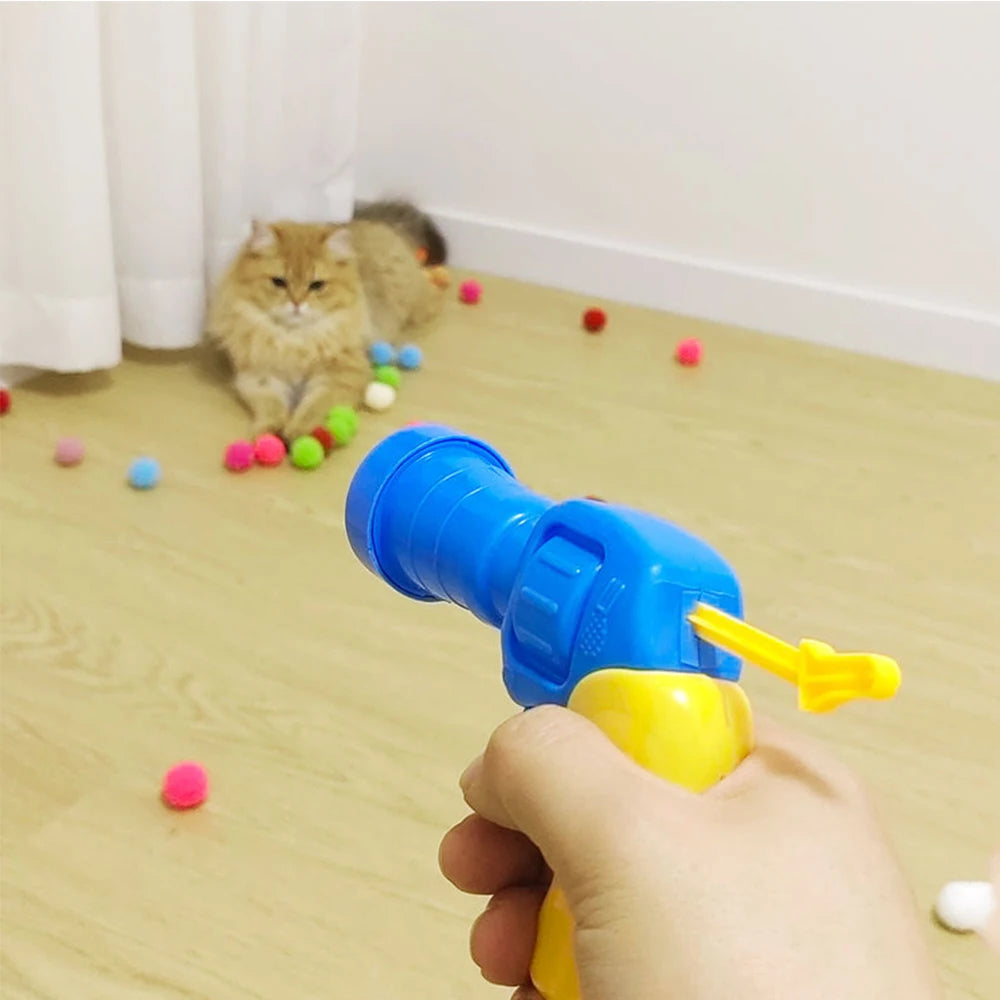 Interactive Cat Plush Ball Launcher For Kitten Playtime