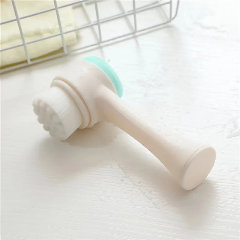 Double Sided Silicone Facial Cleansing Brush Pore Exfoliator