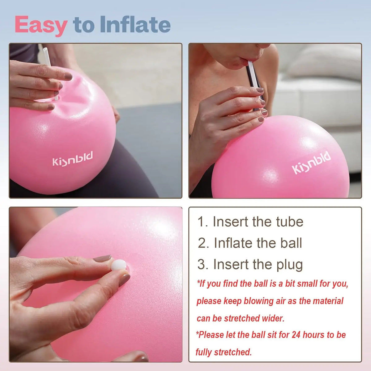 Kisnbld Anti Burst Mini Pilates Exercise Ball For Home Fitness