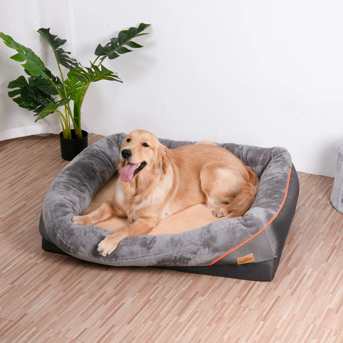 Bingopaw Orthopedic Dog Bed With Removable Cover And Cotton Bolster