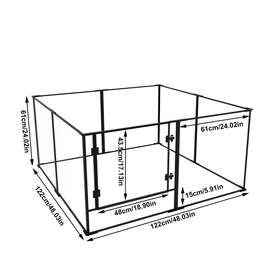 Bingopaw 8 Panel Clear Acrylic Dog Playpen Exercise Fence