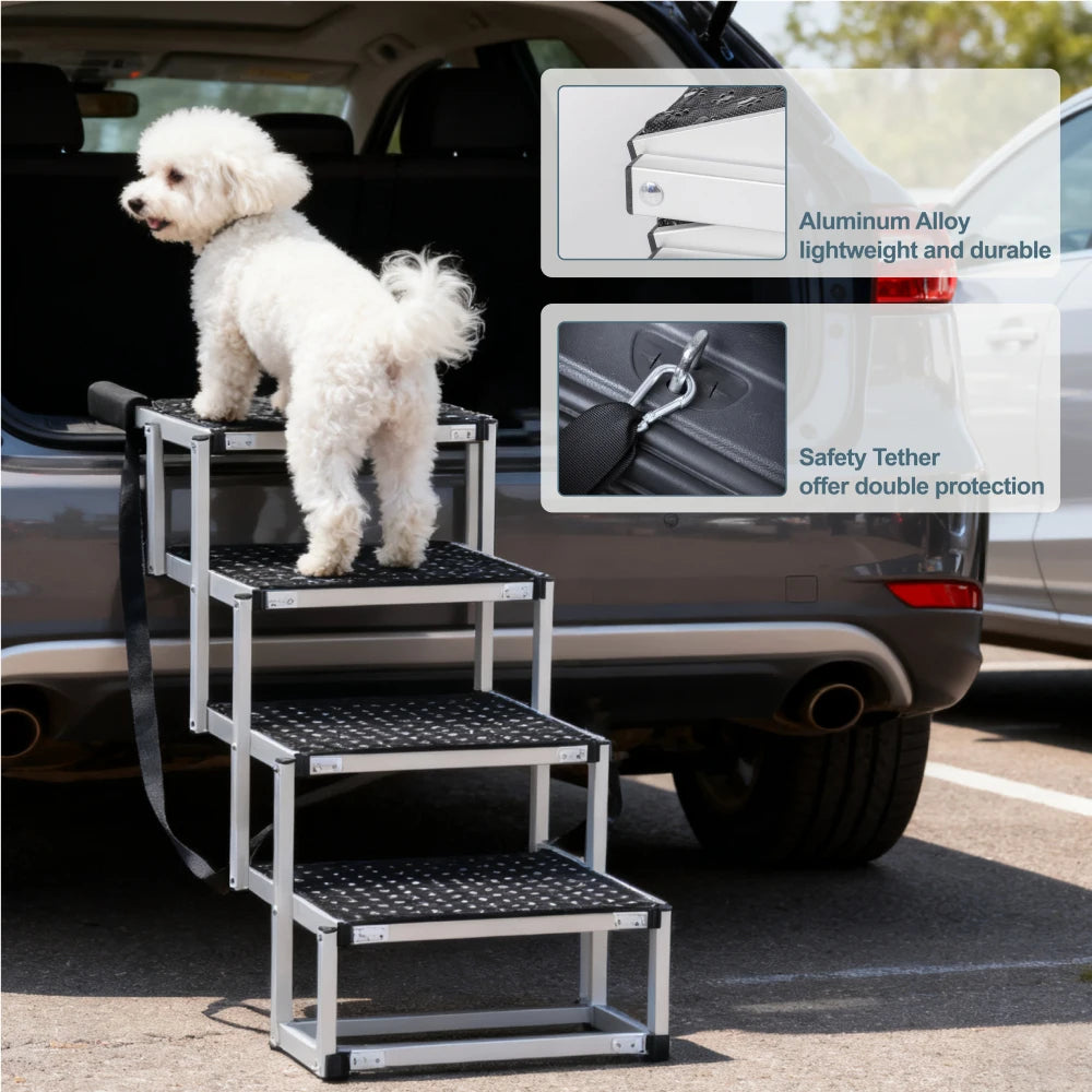 LISM Lightweight Foldable Dog Ramp 250 Lb Heavy Duty Ladder