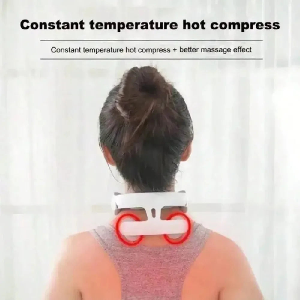 Lism Four Heads Usb Heating Neck Massager With Breathing Light