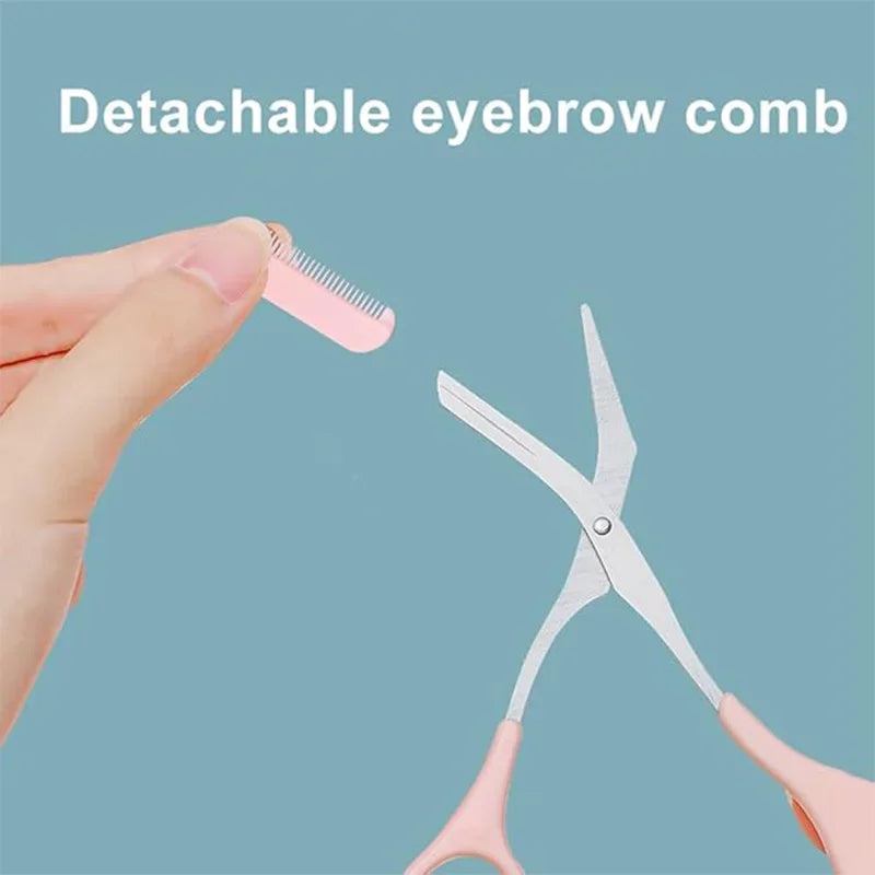 Eyebrow Grooming Kit With Curved Razor Scissors And Comb for Easy Care