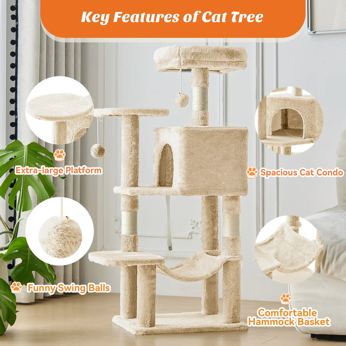 Mcq Grey Four Tier Cat Tree Tower With Sisal Posts
