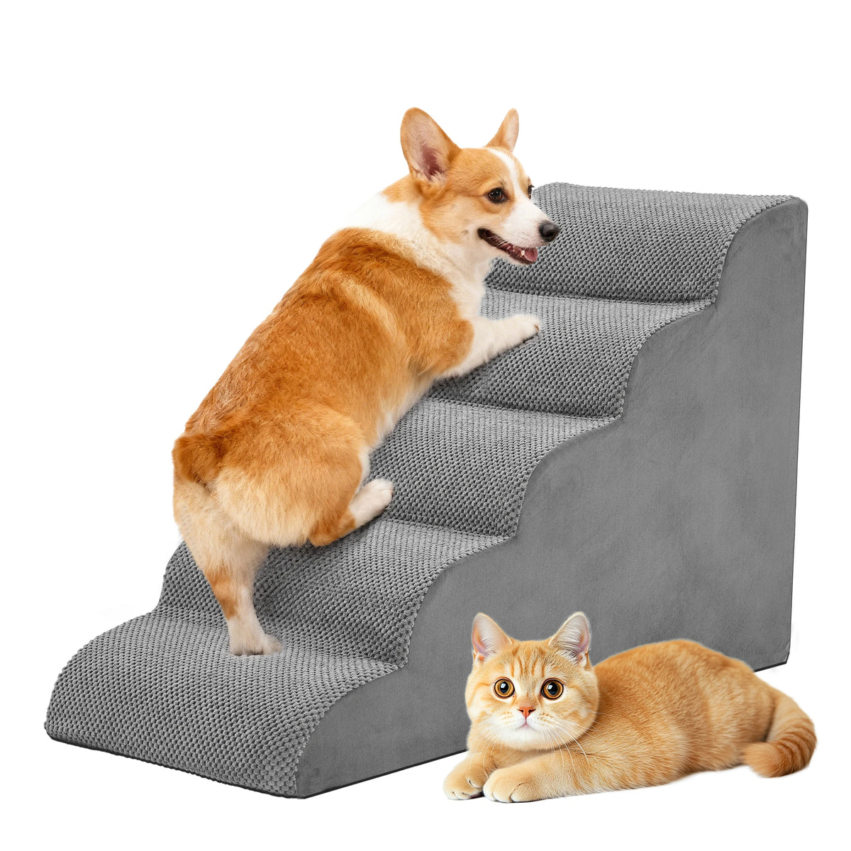 Curved Foam Dog Stairs Ramp for Small Dogs Non Slip