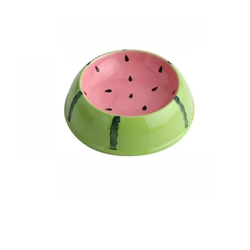 Watermelon Strawberry Shaped Pet Ceramic Bowl For Cats And Dogs