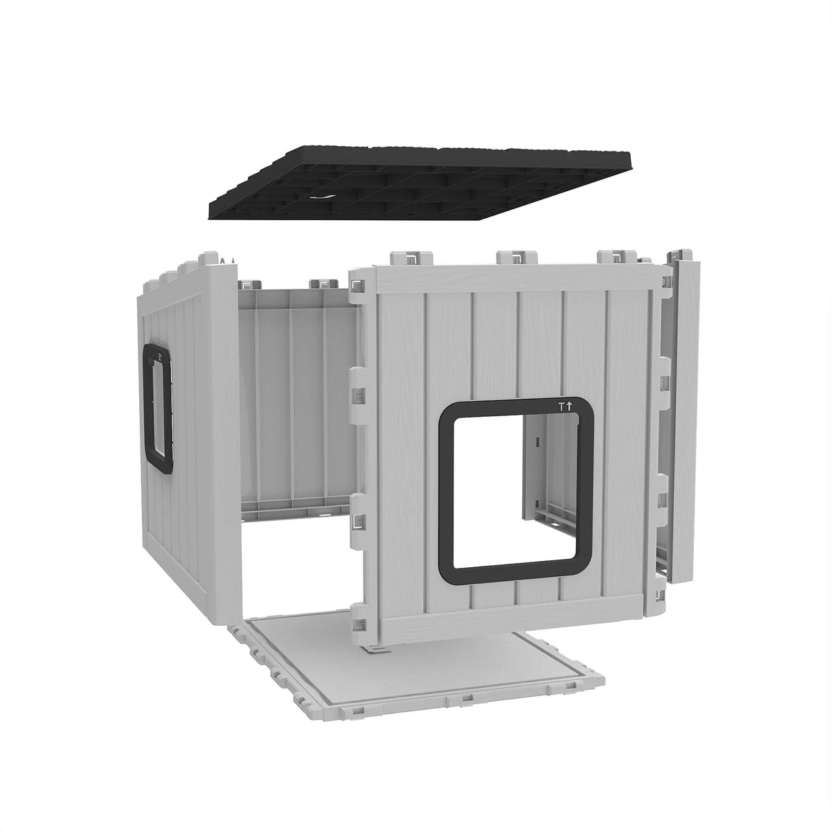 Sloped Roof Plastic Pet Cabin Waterproof Indoor Outdoor Cat Shelter