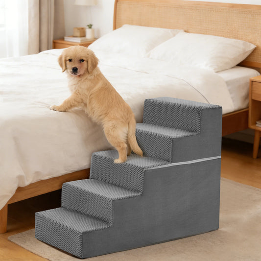 Premium Curved Foam Dog Stair Ramp For Small Pets Indoor