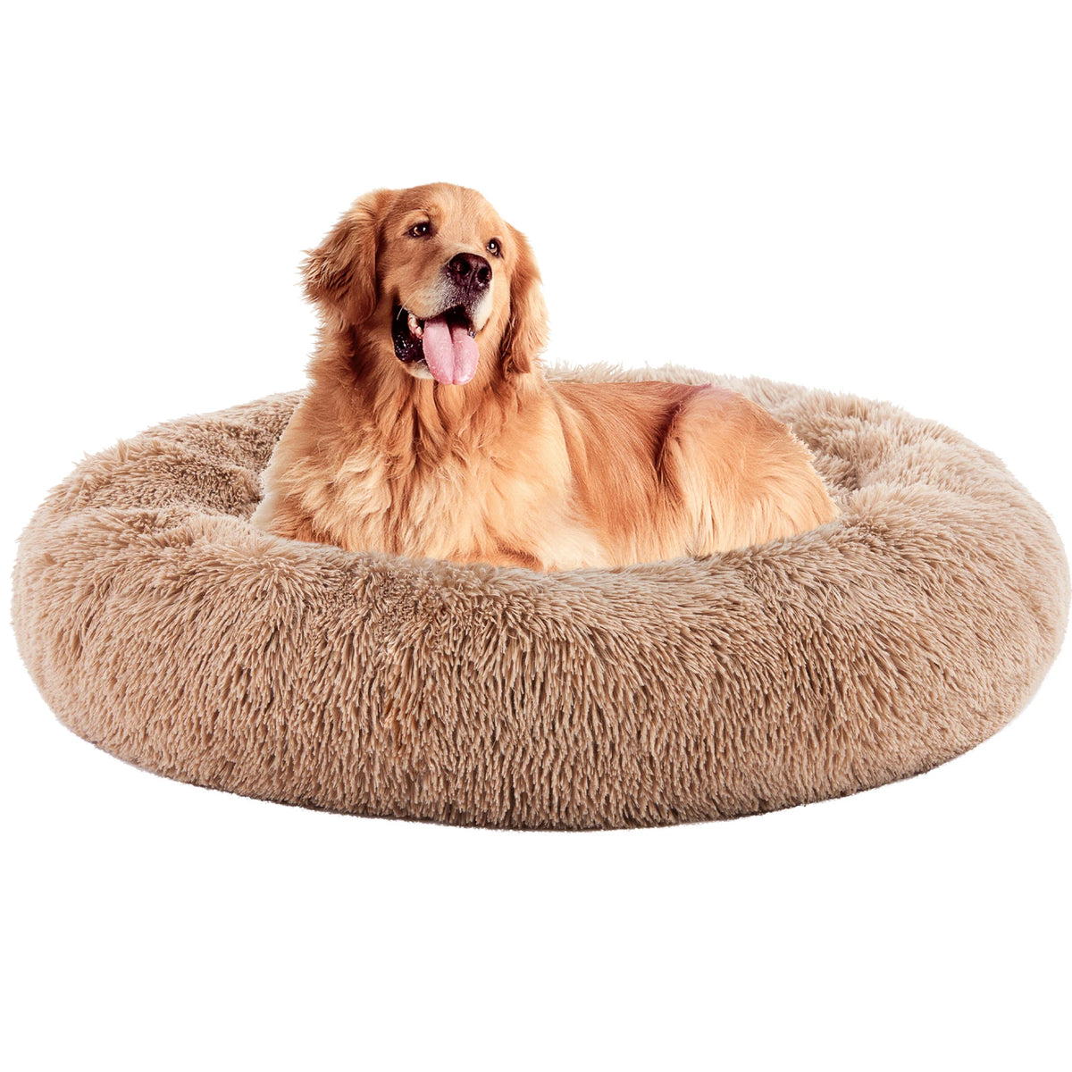 MCQ Round Faux Fur Orthopedic Dog Bed Machine Washable